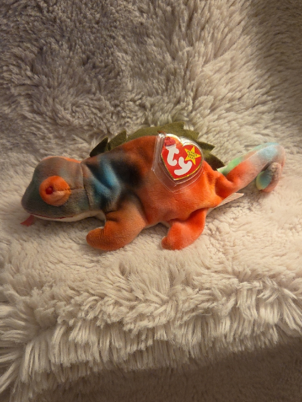 Ty Multicolor Tie-Dye Iggy 1997 Rare Plush Mint Condition